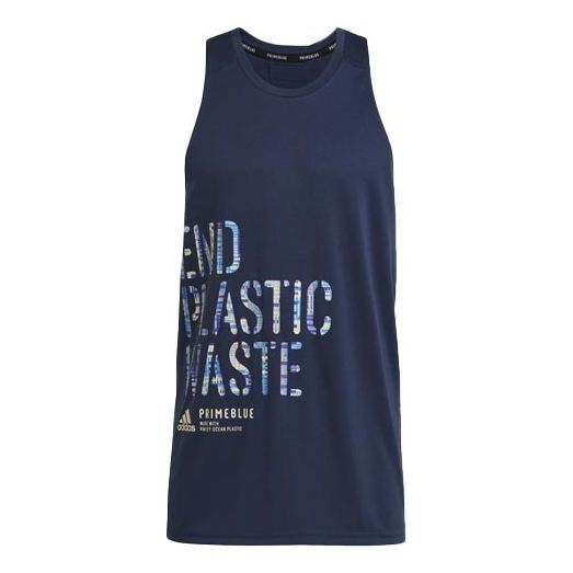 adidas Rfo Gpx Tank M Casual Running Sports Vest Navy Blue GJ6464
