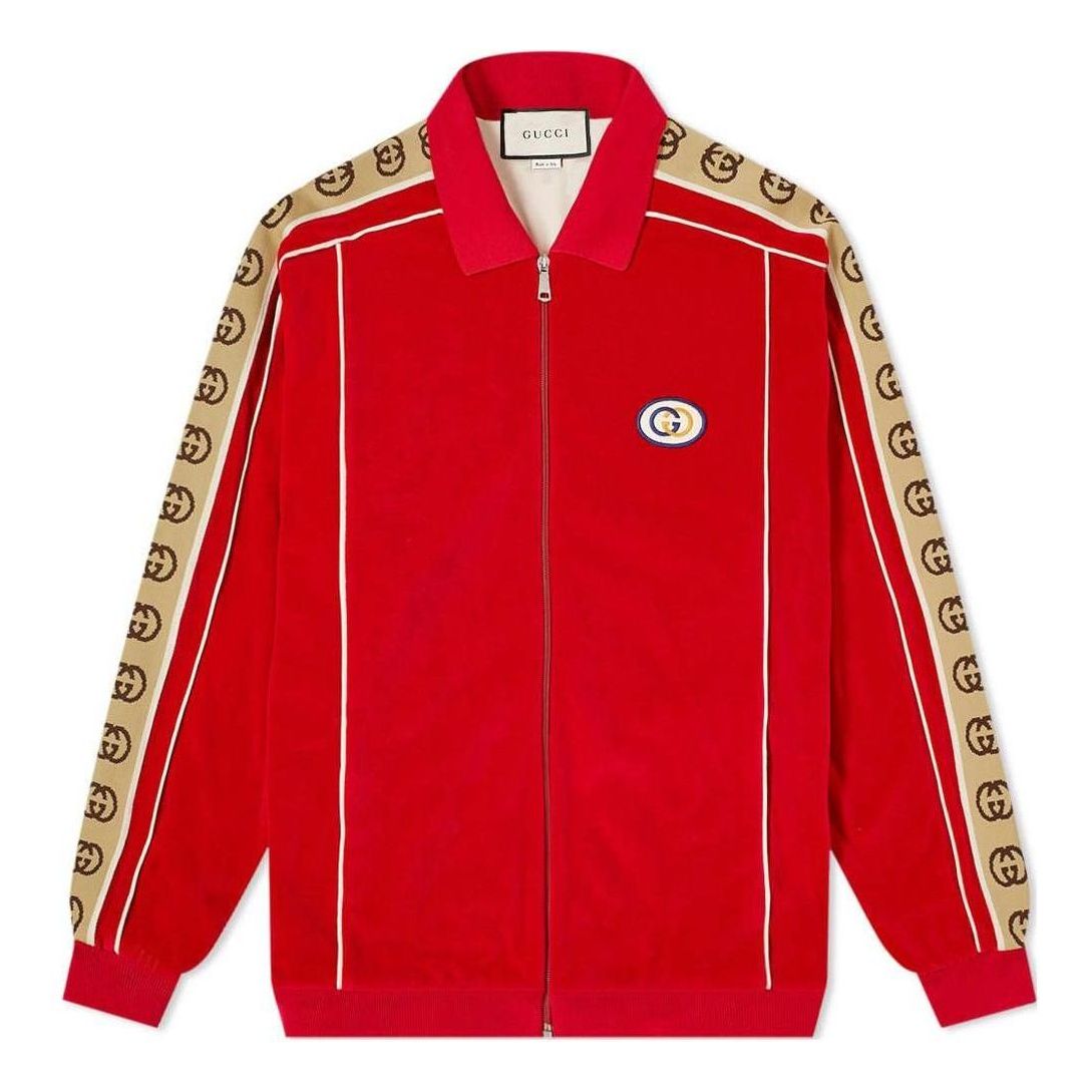 Gucci Velour Taped Oversized Track Jacket 'Red' 573302-XJA6U-6503