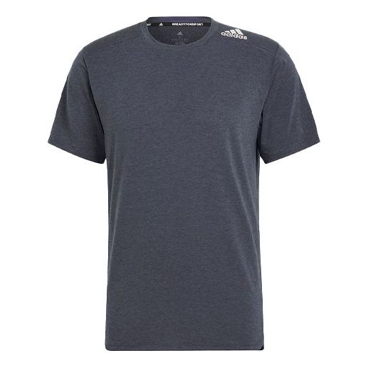 Men's adidas Solid Color Athleisure Casual Sports Round Neck Short Sleeve Gray T-Shirt HB9205