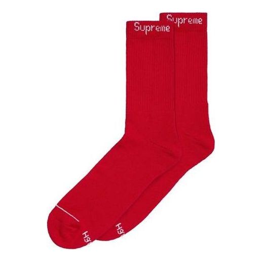 Supreme x Hanes Crew Socks (4 Pack) 'Red' SUP-FW23-024