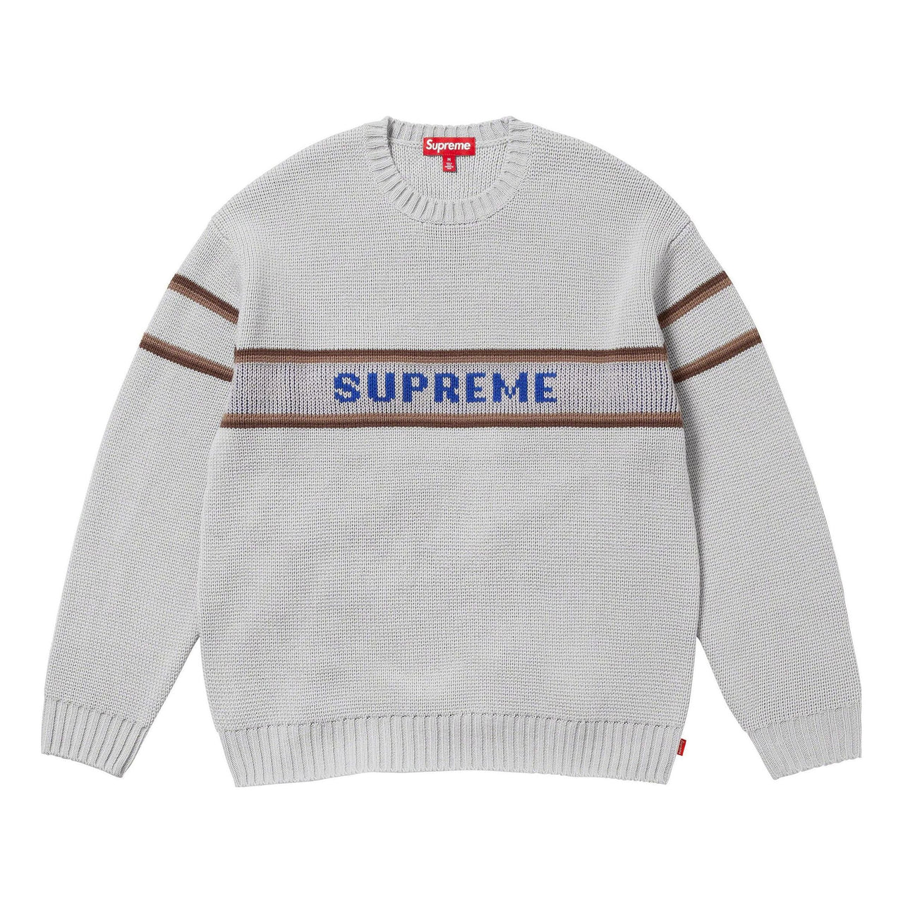 Supreme FW23 Week2 Chest Stripe Sweater 'Grey' SUP-FW23-057