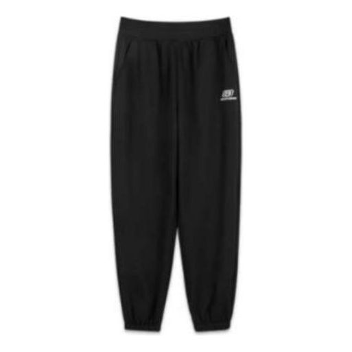 (WMNS) Skechers Warm Fleece-Lined Tapered Casual Pants 'Black White Navy' L422W134