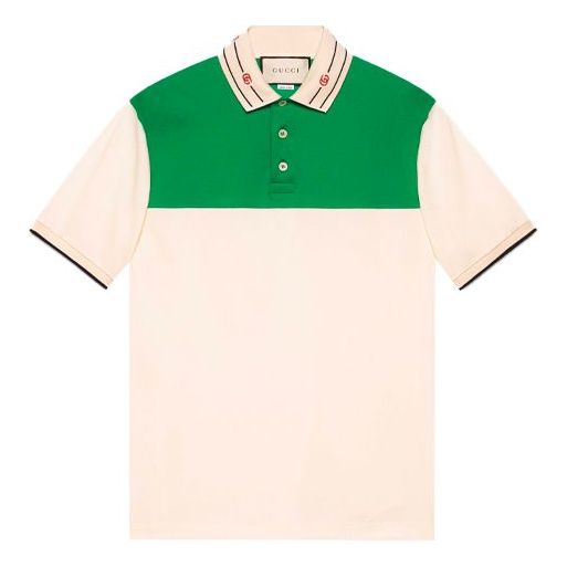 Gucci SS21 Collar Logo Polo 'Bone Green' 645259-XJC6J-9063