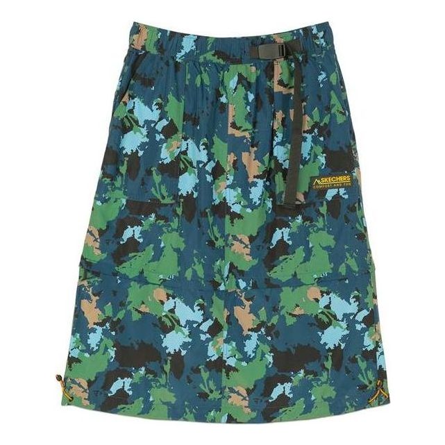 (WMNS) Skechers Casual Skirt 'Green Blue White' L121W032