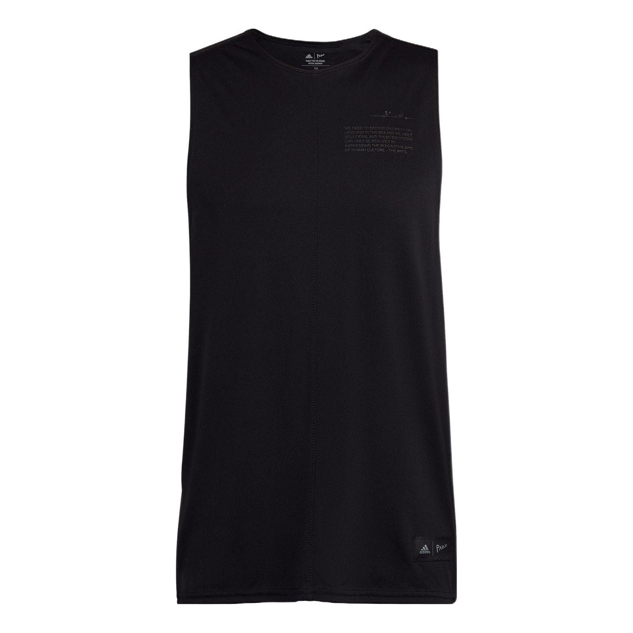 سترة رياضية فضفاضة برقبة دائرية من adidas U Prly Slvls T بلون سادة للجنسين باللون الأسود HK4514