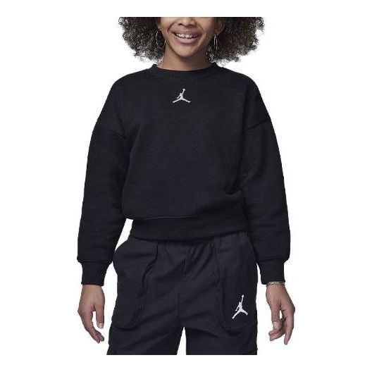 (GS) Air Jordan Jumpman Icon Play Crew Sweater 'Black' 45C387-GAY