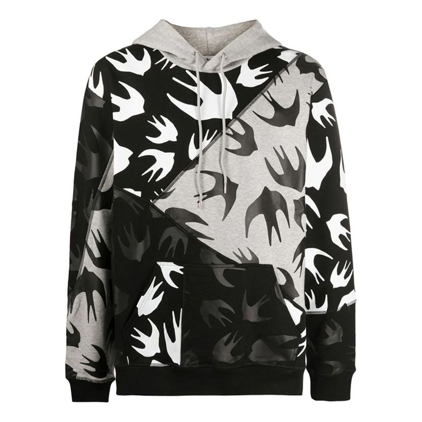 Men's McQ Alexander McQueen Swallow Pattern Hooded Long Sleeves Colorblock 620705-RPT49-1073