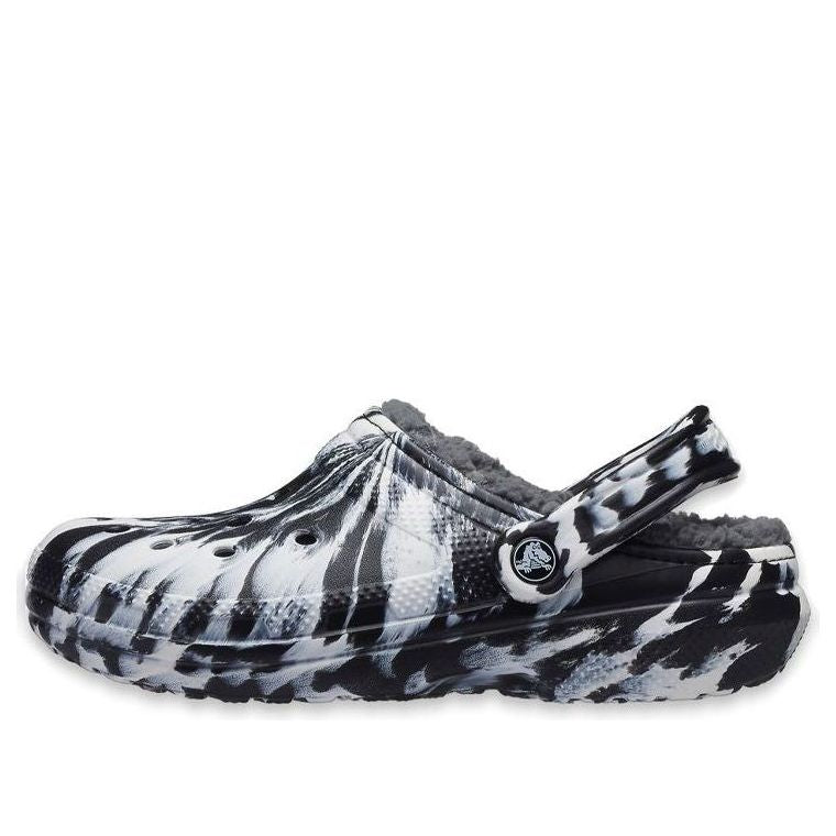 (WMNS) Crocs Classic Lined Clog Outdoor Sandals 'Marbled White Black' 207180-103