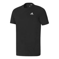 adidas Solid Color Logo Running Casual Short Sleeve Black S98742