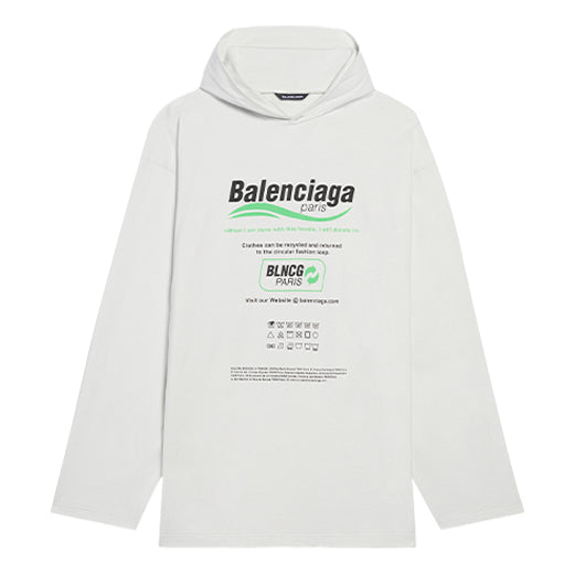 Men's Balenciaga FW21 Logo Alphabet Printing Loose White 662424TKVF89085