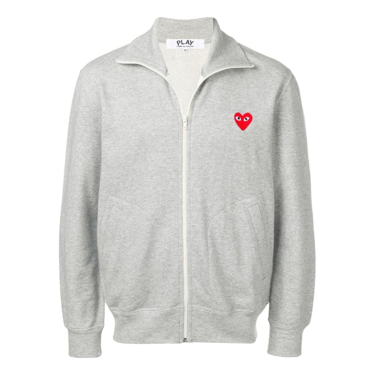 COMME des GARCONS PLAY Full Zip Sweatshirt Red Emblem 'Grey' P1T-252-3
