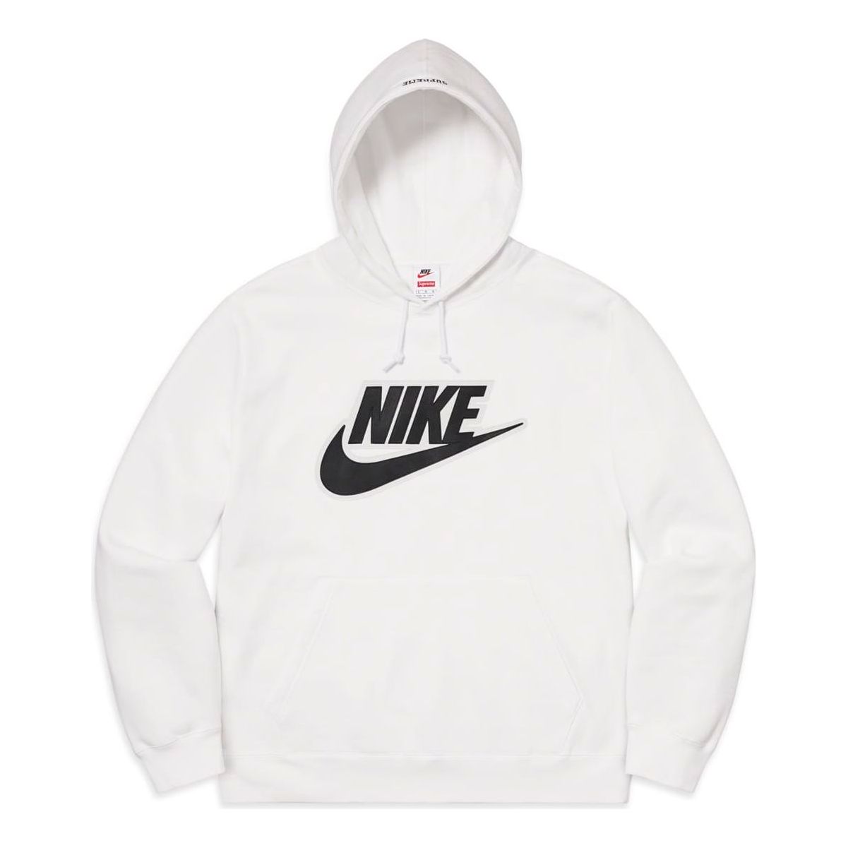 Nike x Supreme Leather Appliqu Hoodie 'White Black' CK6225-100