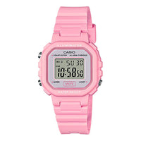 CASIO Minimalistic Temperament Small Cube Waterproof Led Lights Resin Strap Waterproof Watch Pink Digital LA-20WH-4A1