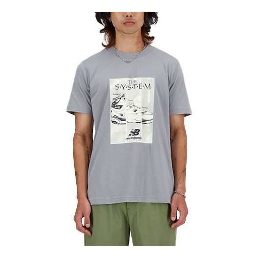 New Balance Sport Essentials Poster T-shirt Asia Sizing 'Grey' MT41595-YST