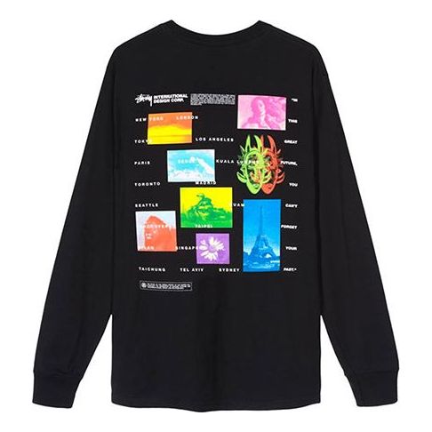 Stussy Great Future LS Tee Poster Pattern Long Sleeves Unisex Black 1994444-BLACK