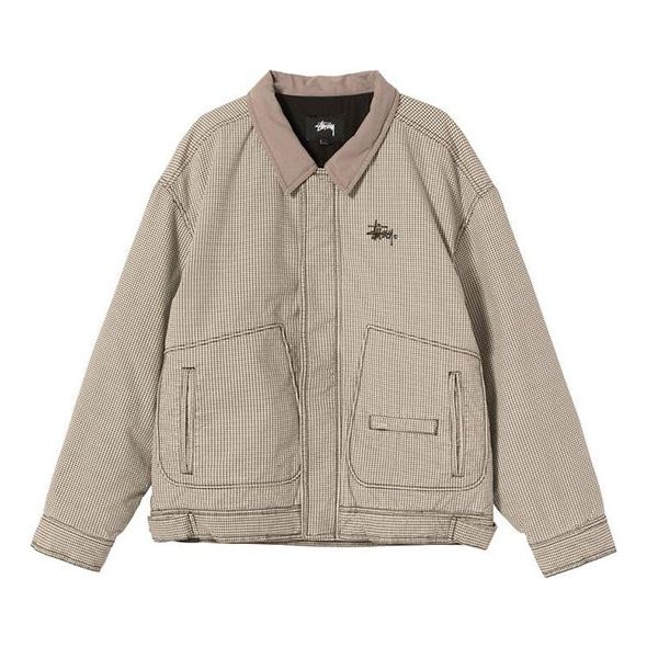 Stussy Unisex Drizzler Plaid Bomber Jacket Brown 215146