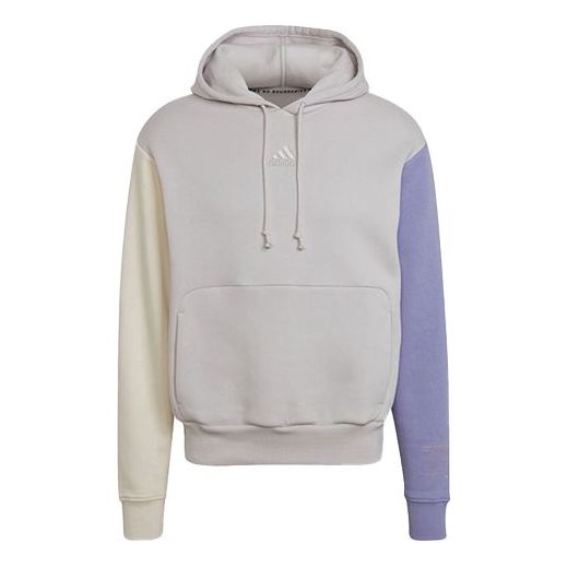 adidas U Fl Hd Casual Sports Colorblock Hooded Long Sleeves Couple Style Purple HU0414