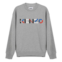 KENZO SS21 Embroidery Logo Brushed Round Collar Long Sleeve Male Grey FB55SW5234MO-94