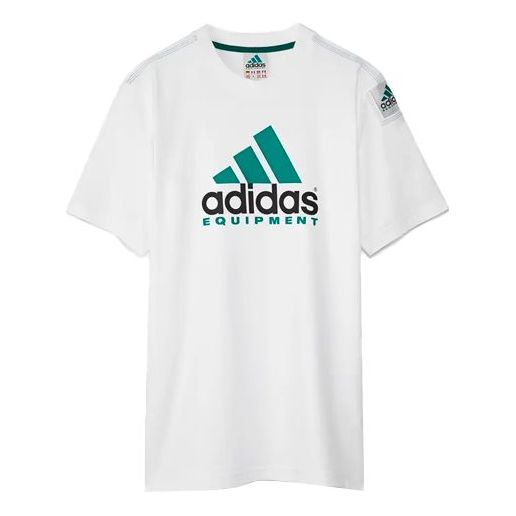 adidas originals Eqt Logo Tee Alphabet Printing Round Neck Breathable Short Sleeve White HG8098