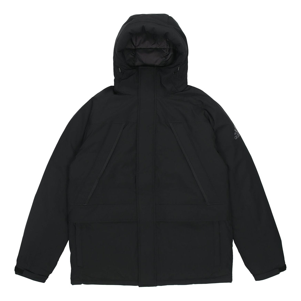 جاكيت adidas Stay Warm Outdoor Sports بغطاء رأس وسحاب أسود GK0667