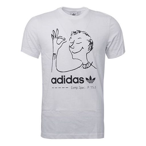 adidas originals Fun Tee Character Round Neck Short Sleeve White CZ1765