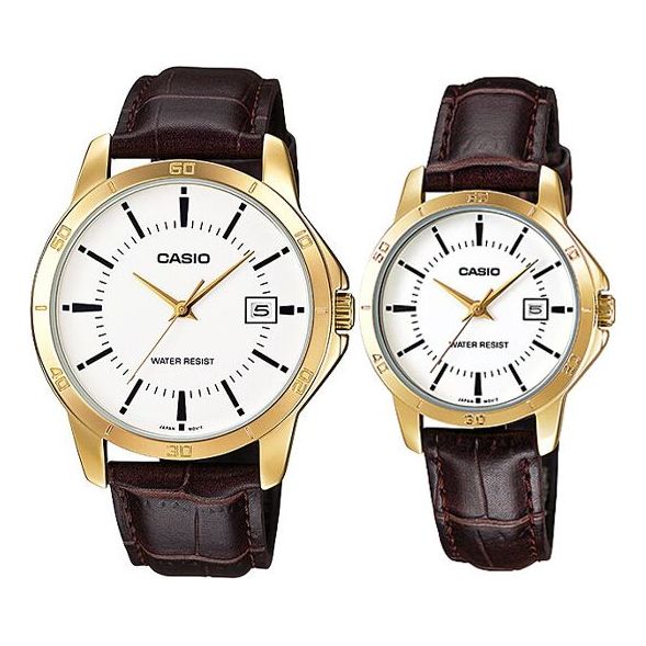 CASIO Couple Quartz Waterproof White Analog MTP-V004GL-7A<P-V004GL-7A