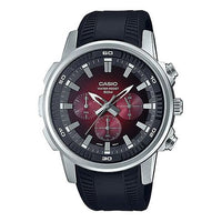Casio Dress Classic Analog Watch 'Black Red Silver' MTP-E505-4AV