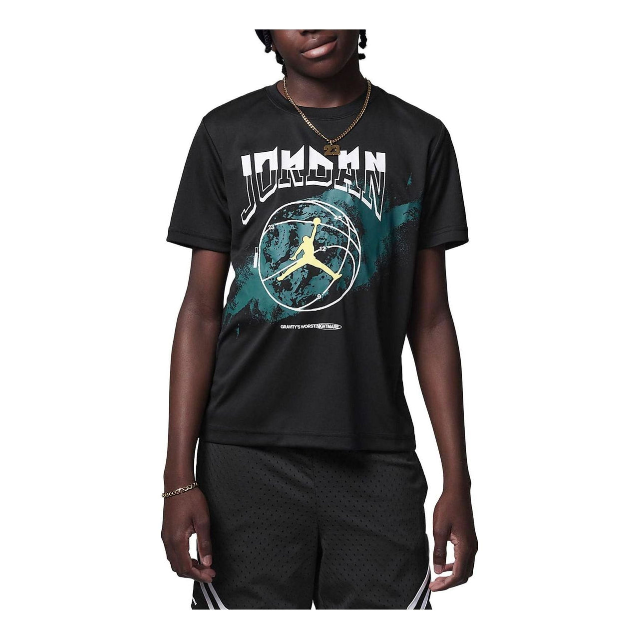 (GS) Air Jordan Sport 85 Graphic T-Shirt 'Black Green' FV2853-010