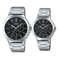 CASIO Couple Quartz Waterproof Stainless Steel Strap Black Analog MTP-V300D-1A<P-V300D-1A