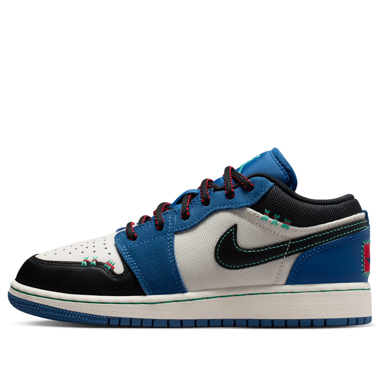(GS) Air Jordan 1 Low SE 'True Blue Red Kinetic Green' IO2062-400