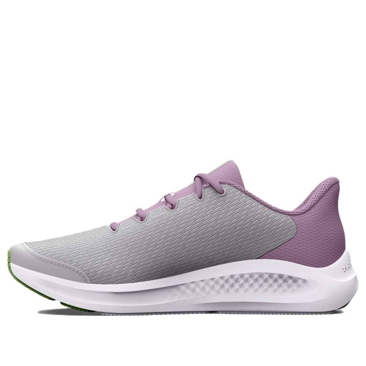 (GS) Under Armour Charged Pursuit 3 'Big Logo - Halo Grey Fresh Orchid' 3026713-100