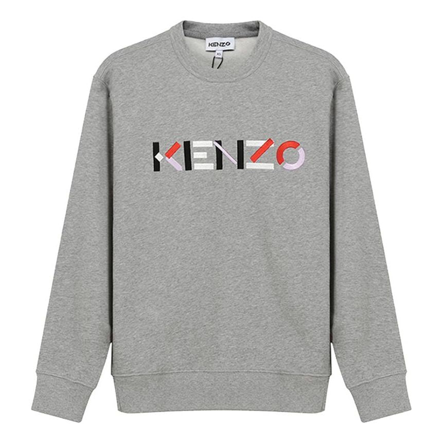 (WMNS) KENZO Embroidery Logo Round-neck Swea Gray FA62SW8204MO-94A