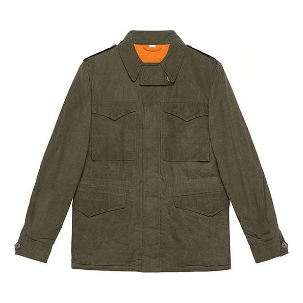 Gucci Short Street Style Plain Blazers Jackets 'Olive Green' 475041-XD714-3017