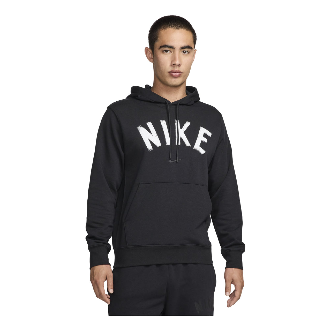Nike Swoosh Dri-FIT French Terry Pullover Fitness Hoodie Asia Sizing 'Black White' FV9920-010