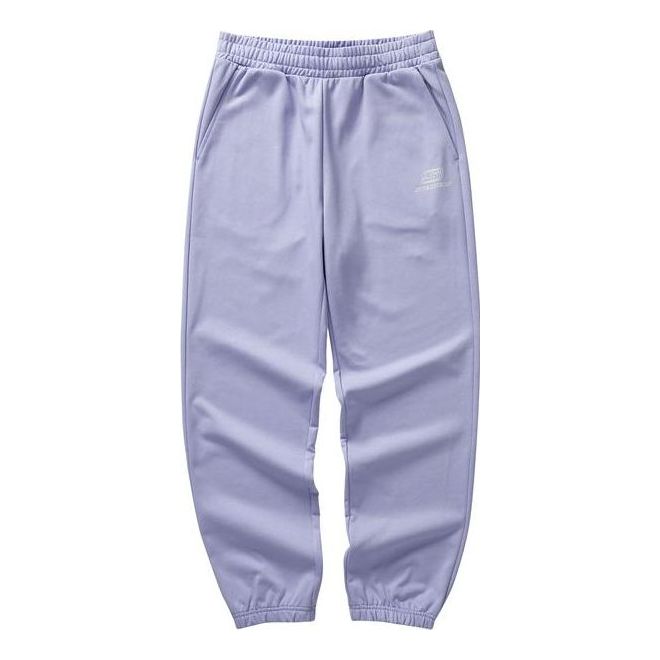 (WMNS) Skechers Logo Printed Waist Knitted Sports Pants 'Purple' L422W166-01DU