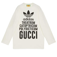 (WMNS) Gucci x adidas Oversized Cotton Jersey Long Sleeve T-Shirt 'White' 721393-XJEXL-9095