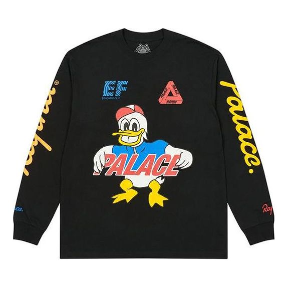 PALACE Rapha Crossover Off Bike Cartoon Pattern Alphabet Long Sleeves Unisex Black P19LS039