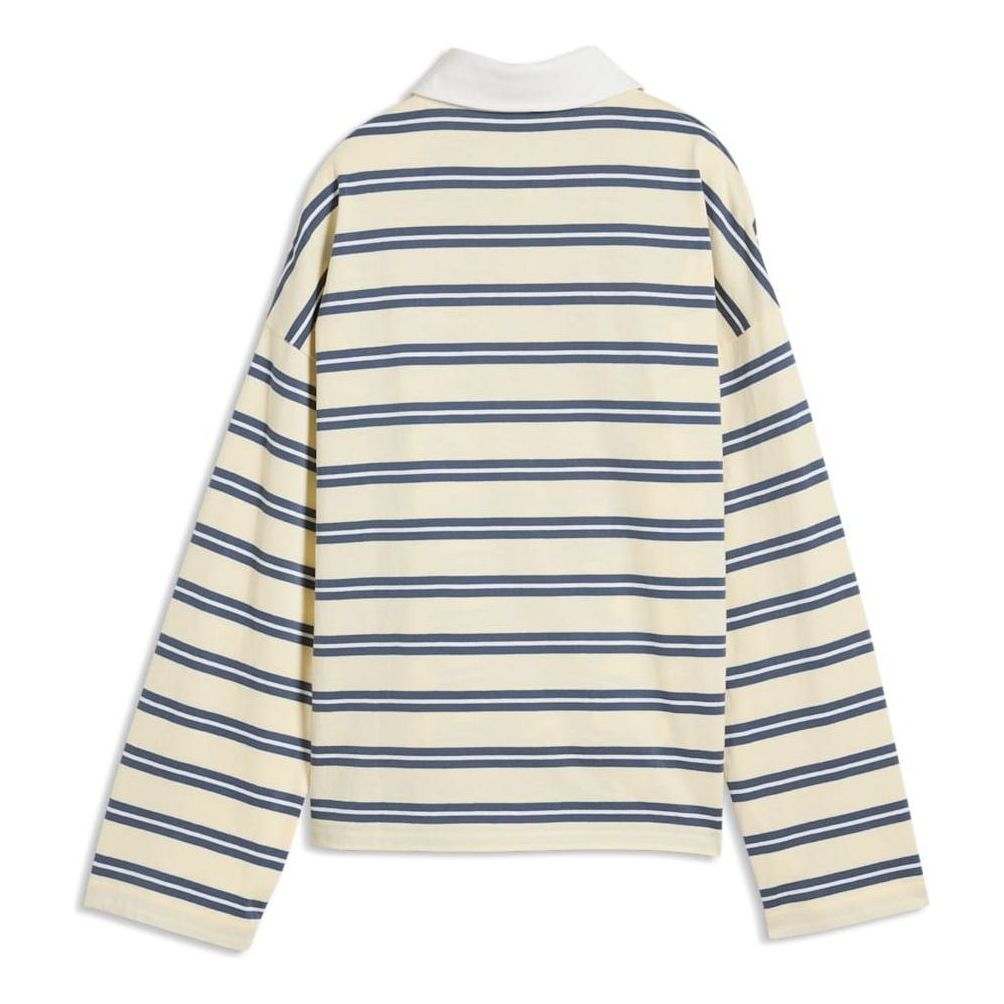 (WMNS) PUMA Elevated Essentials Oversized Rugby Polo 'Buttercream Striped' 638345-88