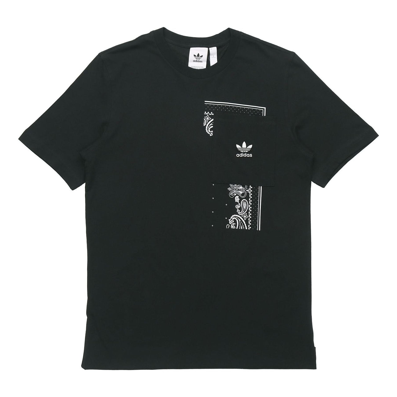adidas originals Casual Printing Pocket Round Neck Short Sleeve Black DX3658