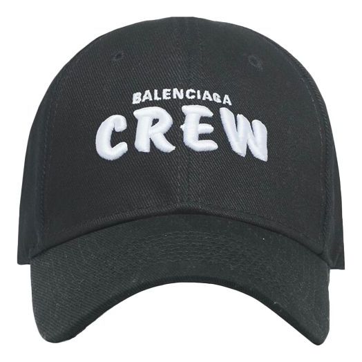 Balenciaga Embroidered Crew Logo Baseball Cap 'Black' 617139410B21000