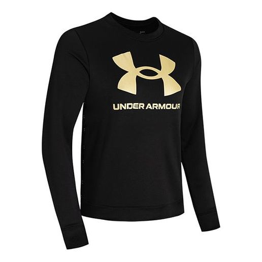 (WMNS) Under Armour Metallic Round-neck Swea Black 1361946-001
