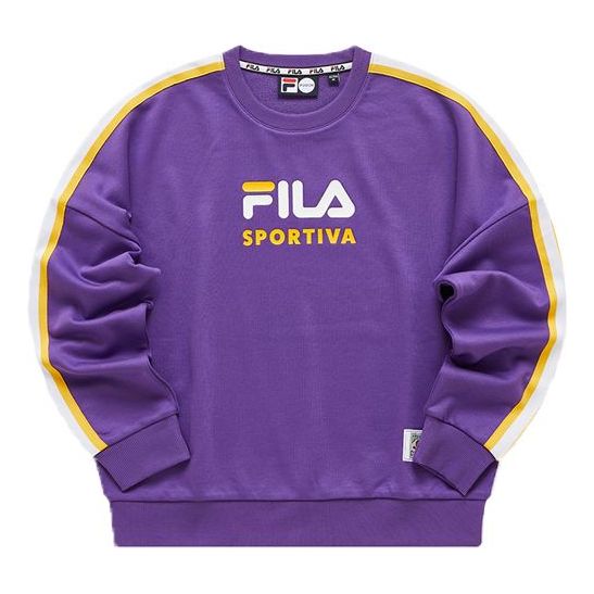 (WMNS) Fila Athleisure Sports Round Neck Pullover 'Purple Yellow' T11W112212F-PU