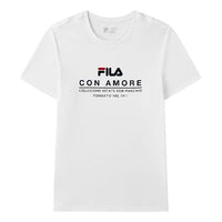 FILA Logo Letter Print Crewneck Loose Short Sleeve Men's White F11M028114G-WT