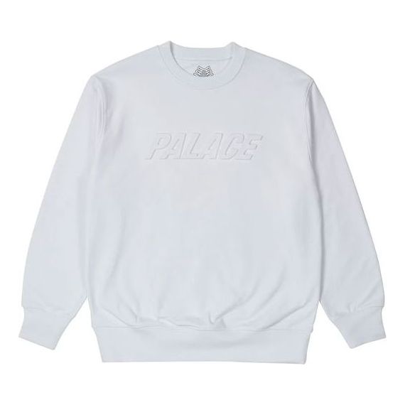 PALACE Unisex Bossy Crew Logo Round-neck Sweatshirt White P20CW002