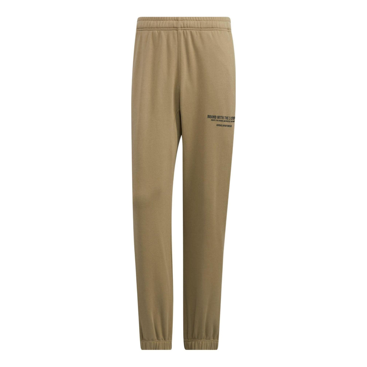 Men's adidas Solid Color Logo Printing Elastic Waistband Bundle Feet Sports Pants/Trousers/Joggers Green HZ7055