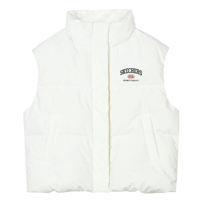 (WMNS) Skechers Sport Casual Loose Knit Vest 'White Black Red' L423W034-0074