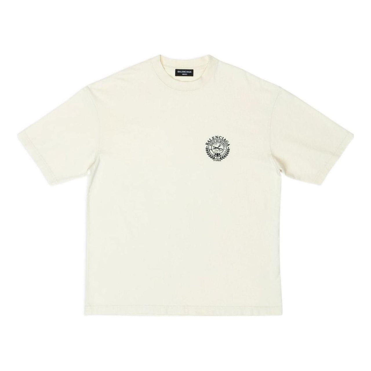 Balenciaga Scissor Crest Logo Short Sleeve T-Shirt 'Cream' 612966TMVA29069