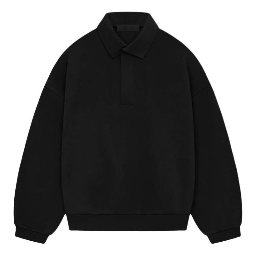 Fear of God Essentials SS24 Long Sleeve Polo Shirt 'Jet Black' 192SP244394F