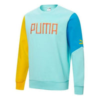 PUMA Unisex Colorful Embroidered Logo Printing Round-neck Sweatshirt Blue 532180-33