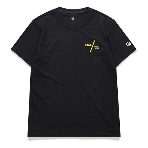 FILA Logo Alphabet Printing Sports Short Sleeve Black A11M021107-BK